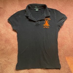 Ralph Lauren “the skinny polo” navy collared shirt